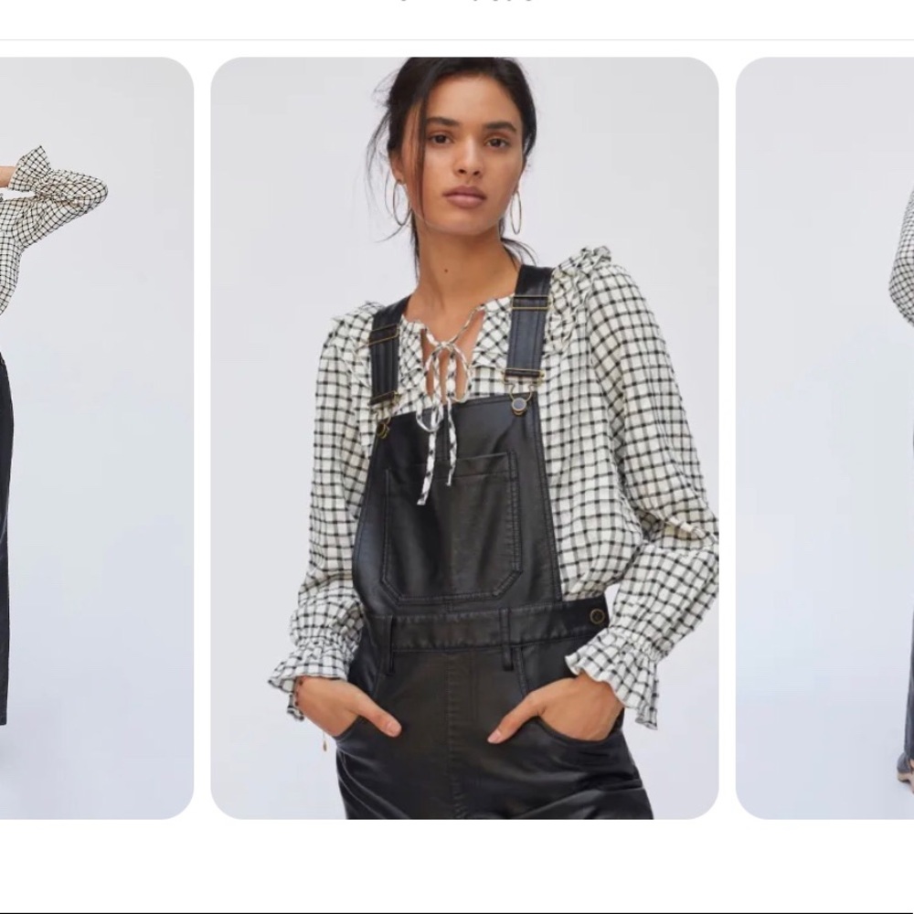 Anthropologie Faux Leather overalls
